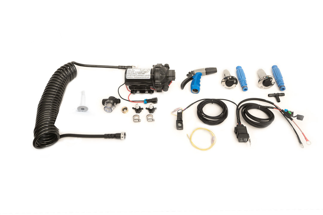 Through Hull Boat Washdown Kit with SINGLE/DUAL QUICK RELEASE FLUSH MOUNT HOSE CONNECTOR(s)