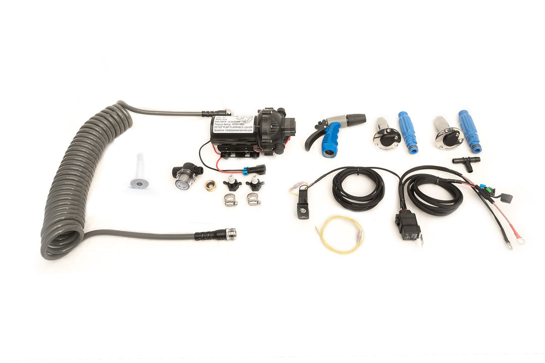 Through Hull Boat Washdown Kit with SINGLE/DUAL QUICK RELEASE FLUSH MOUNT HOSE CONNECTOR(s)